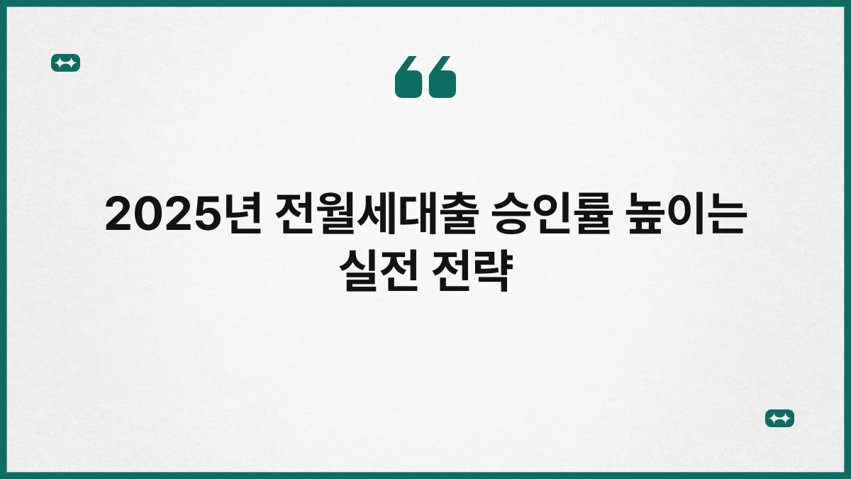 2025년 전월세대출 승인률 높이는 실전 전략 1