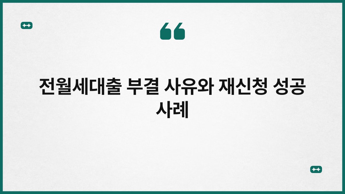 전월세대출 부결 사유와 재신청 성공 사례 1