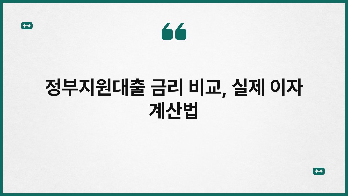 정부지원대출 금리 비교, 실제 이자 계산법 1