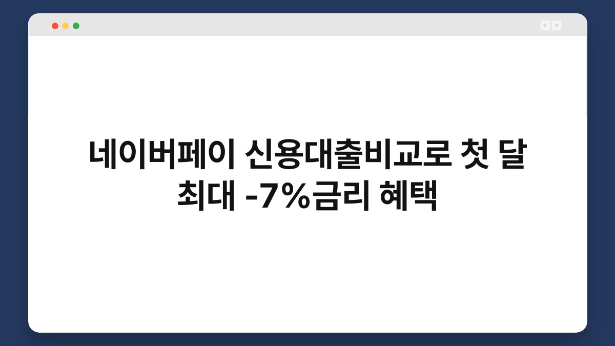 네이버페이 신용대출비교로 첫 달 최대 -7%금리 혜택 1