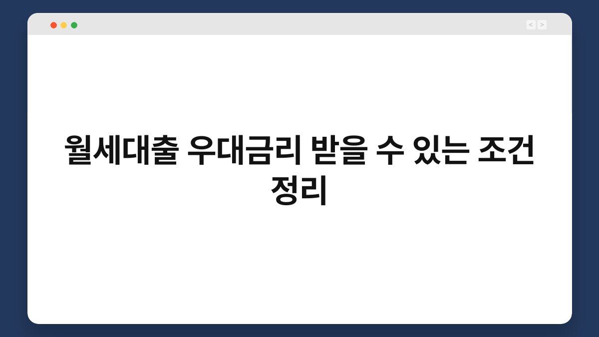 월세대출 우대금리 받을 수 있는 조건 정리 1