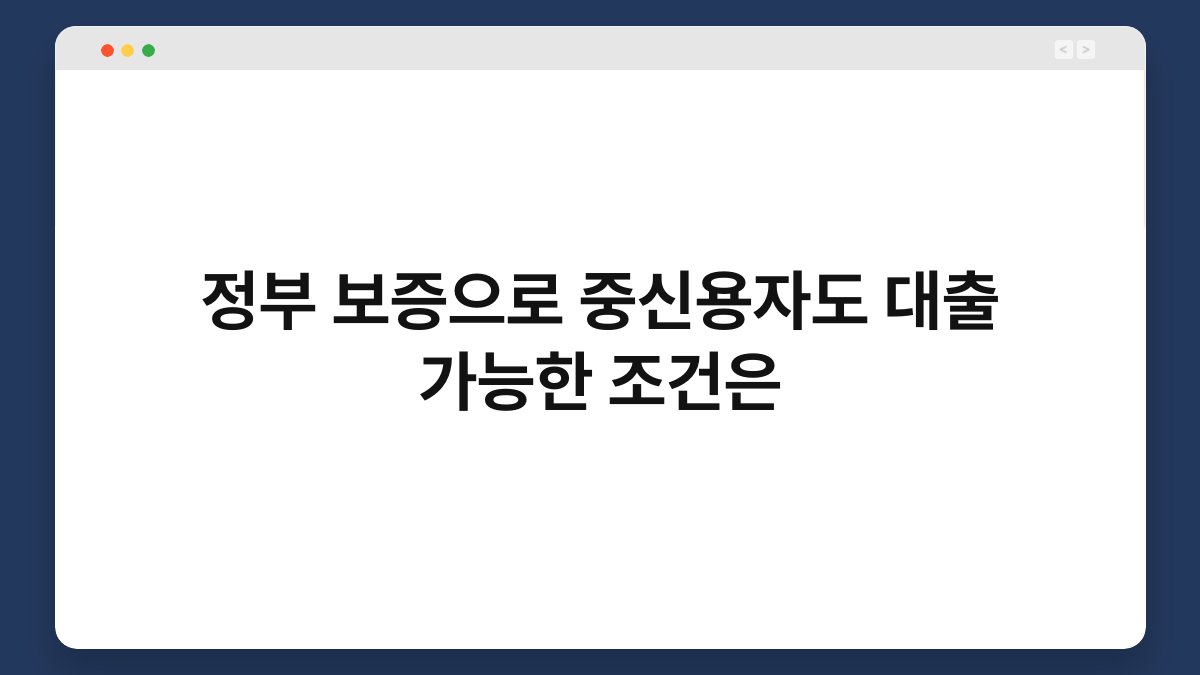 정부 보증으로 중신용자도 대출 가능한 조건은 1