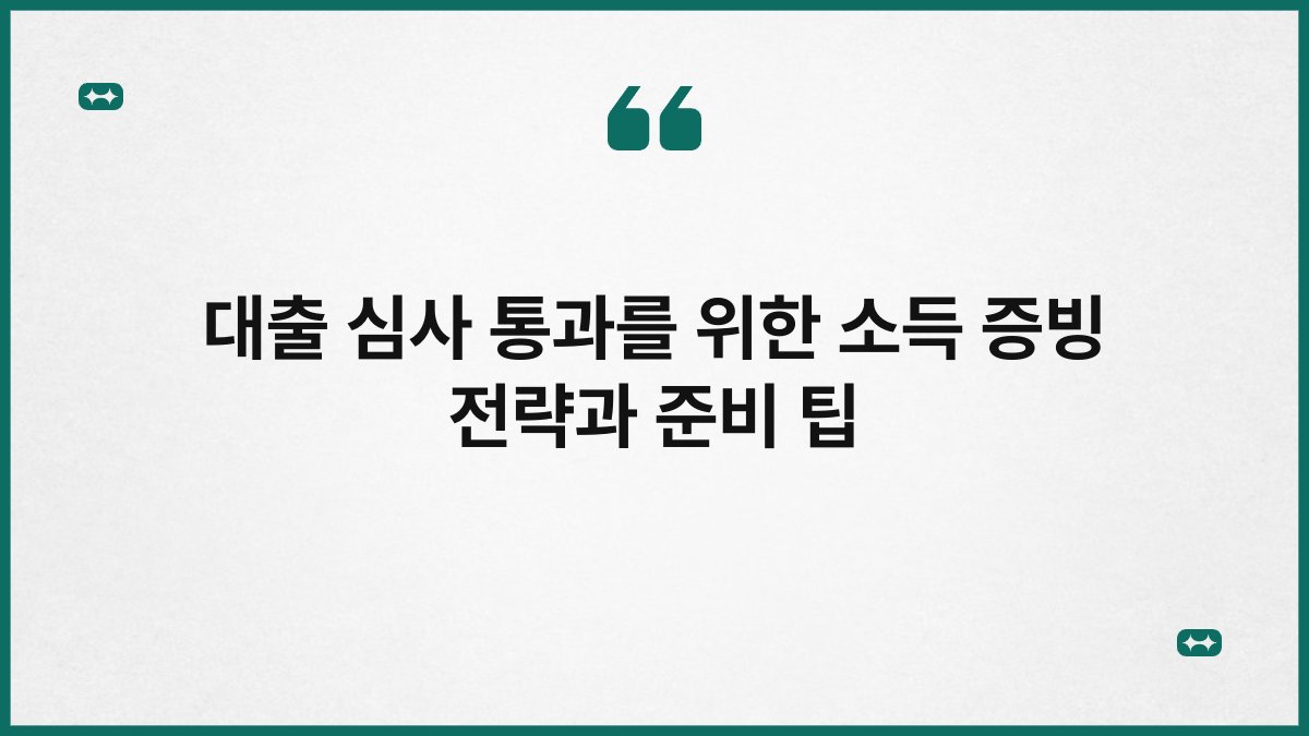 대출 심사 통과를 위한 소득 증빙 전략과 준비 팁 1